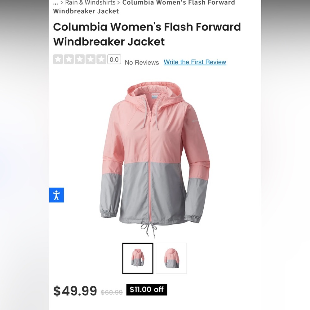 Columbia Women's Flash Forward Windbreaker Jacket size Small